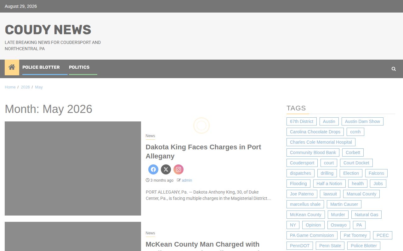 Potter County crime news archive and arrest-record coverage
